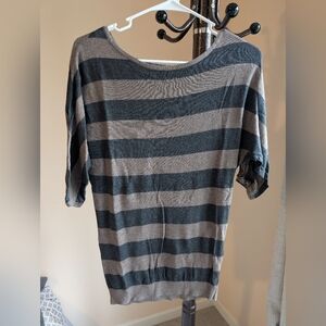 Striped Gray and Black Top